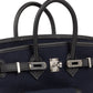 Birkin 25 Cargo Blue Marine/Black in Toil & Swift Leather with Palladium Hardware