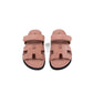 Chypre Sandals Femme Nude in Suede Leather