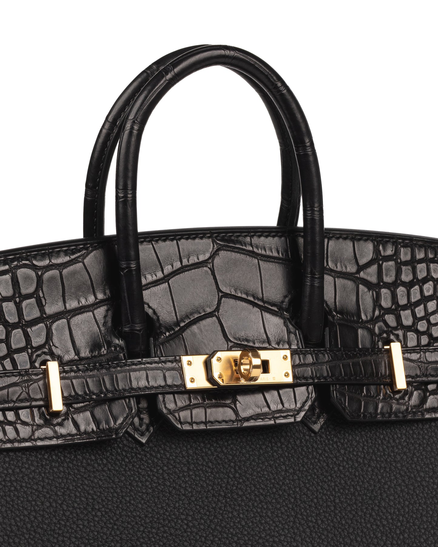 Birkin 25 Black Matte Alligator Touch Togo with Gold Hardware
