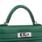 Kelly 20 Sellier Vert Vertigo in Epsom Leather with Palladium Hardware - Rare Double Strap