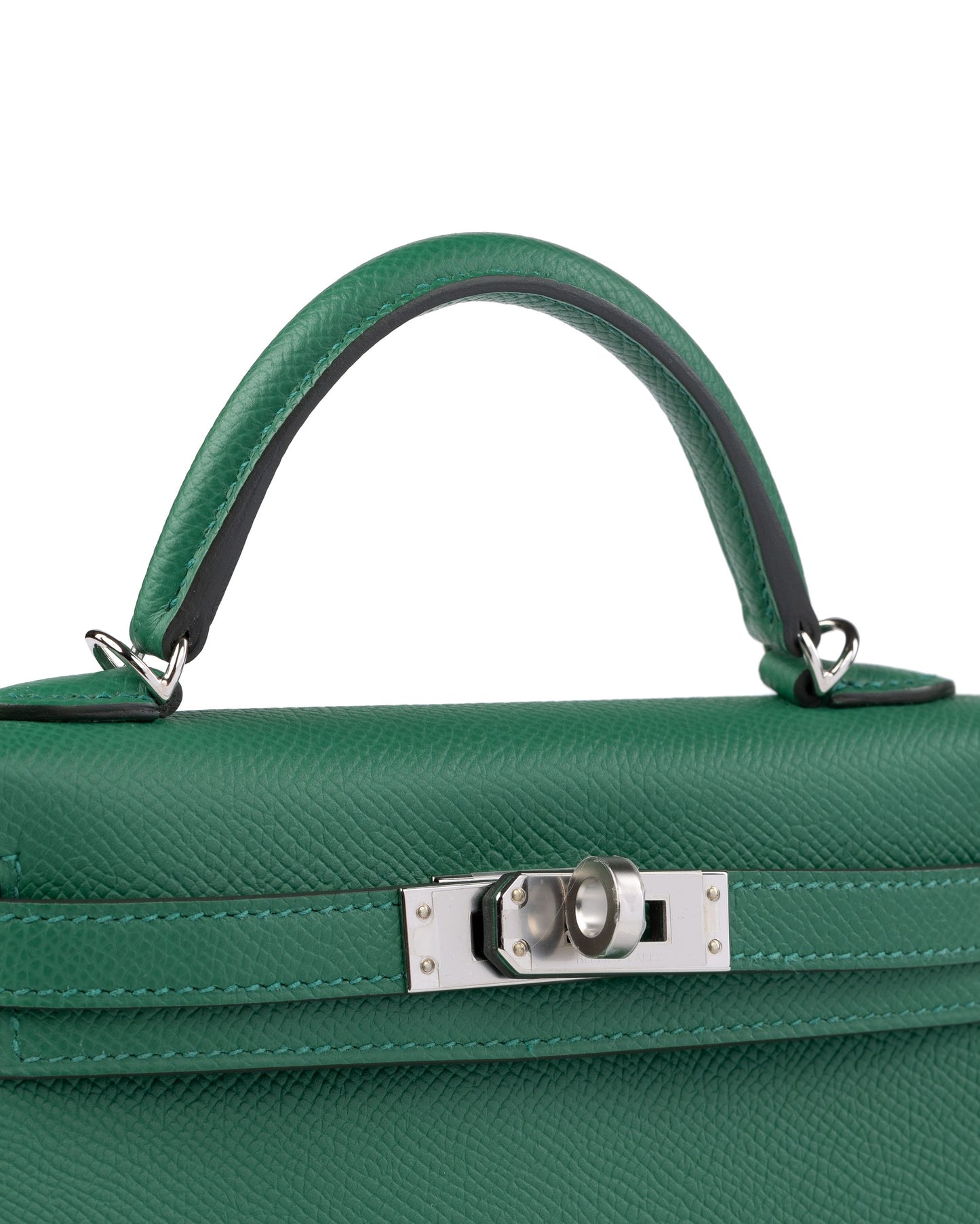 Kelly 20 Sellier Vert Vertigo in Epsom Leather with Palladium Hardware - Rare Double Strap