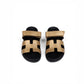 Chypre Sandals Femme Doré in Grained Goatskin with Mettalic Finish