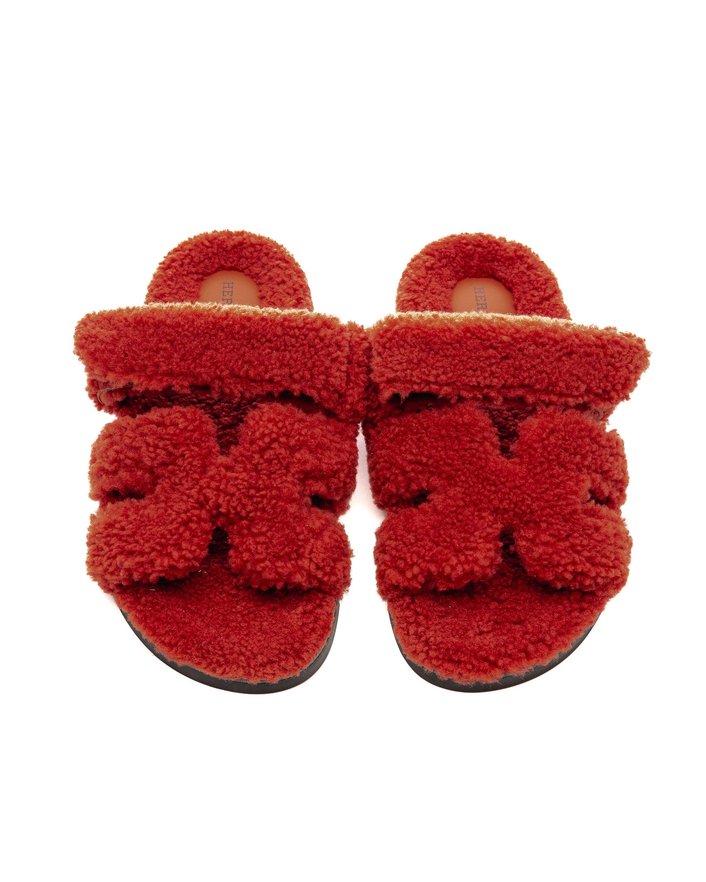 Chypre Sandals Femme Rouge De Turin in Shearling