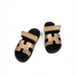 Chypre Sandals Femme Doré in Grained Goatskin with Mettalic Finish