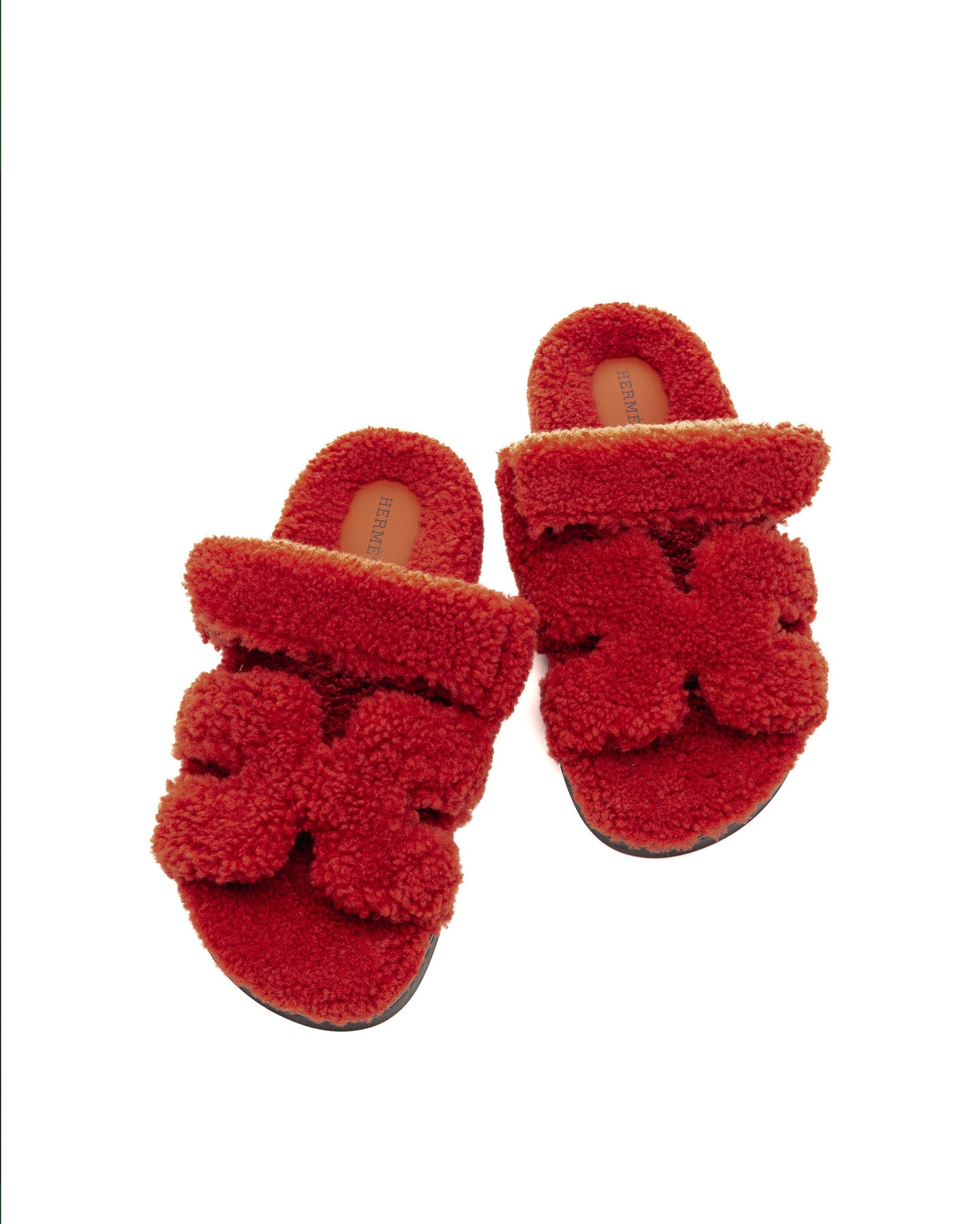 Chypre Sandals Femme Rouge De Turin in Shearling