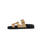 Chypre Sandals Femme Doré in Grained Goatskin with Mettalic Finish