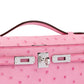Kelly Pochette Bubblegum Ostrich with Palladium Hardware