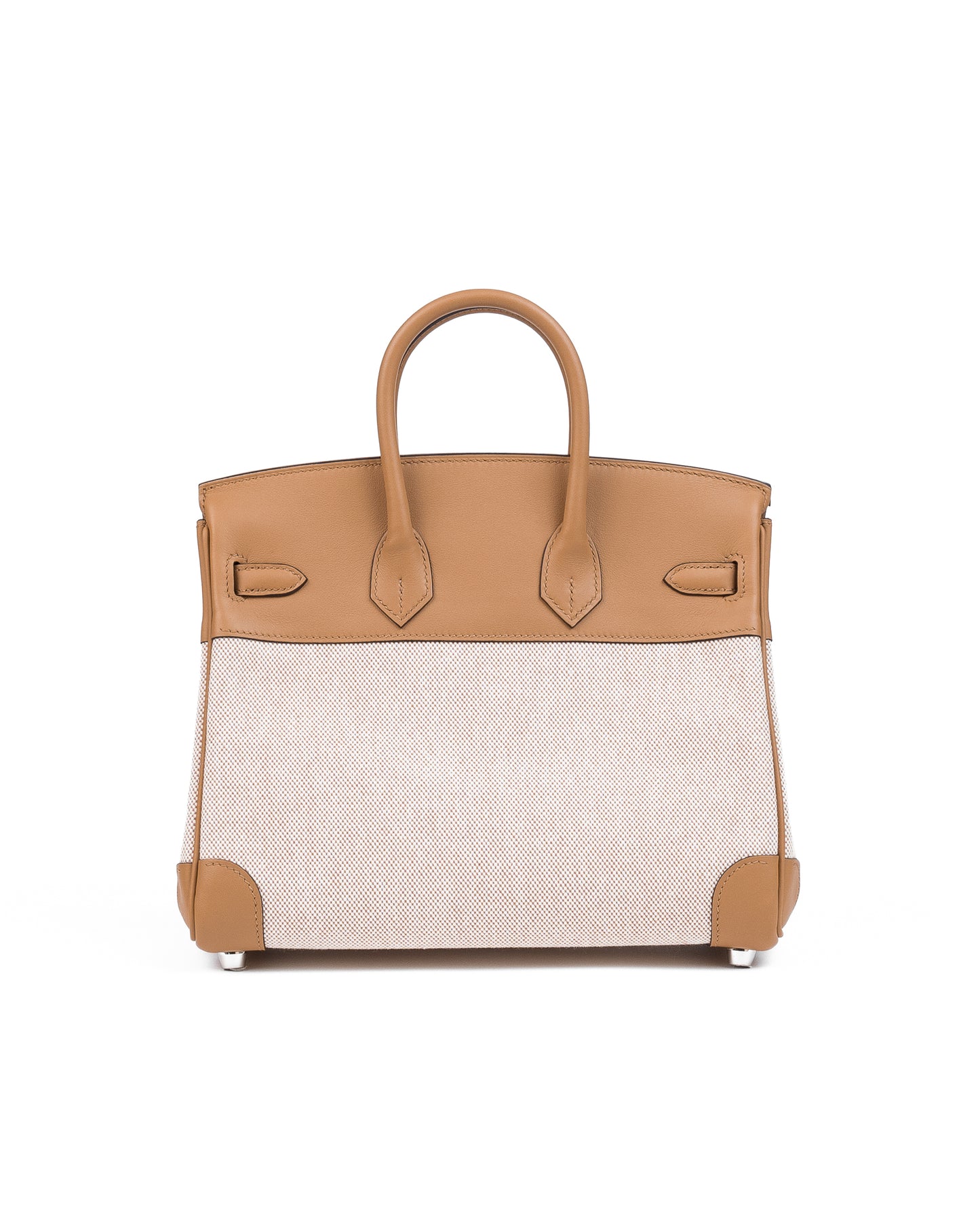 Birkin 25 Ecru/Chai in Toile/Swift leather with Palladium Hardware