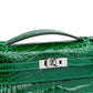 Kelly Pochette Vert Émeraude in Shiny Alligator with Palladium Hardware