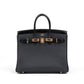Birkin 25 Black in Togo Leather and Lizard Touch with Gold  Hardware