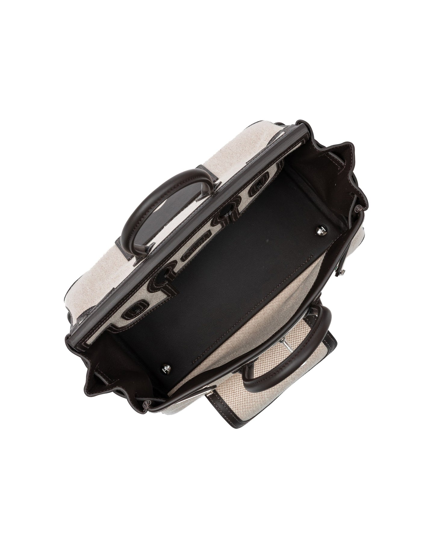 Birkin 25 Cargo Bai Brun in Toile / Swift Leather with Palladium Hardware