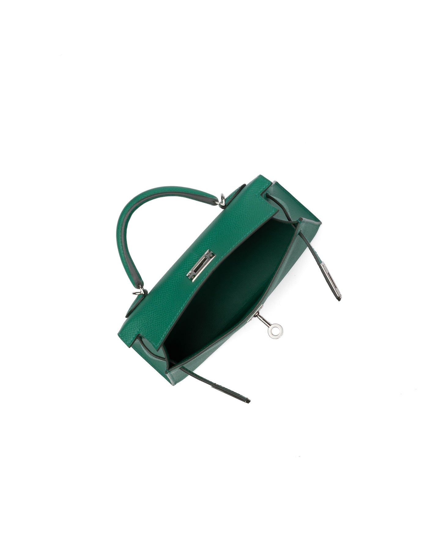 Kelly 20 Sellier Vert Vertigo in Epsom Leather with Palladium Hardware - Rare Double Strap