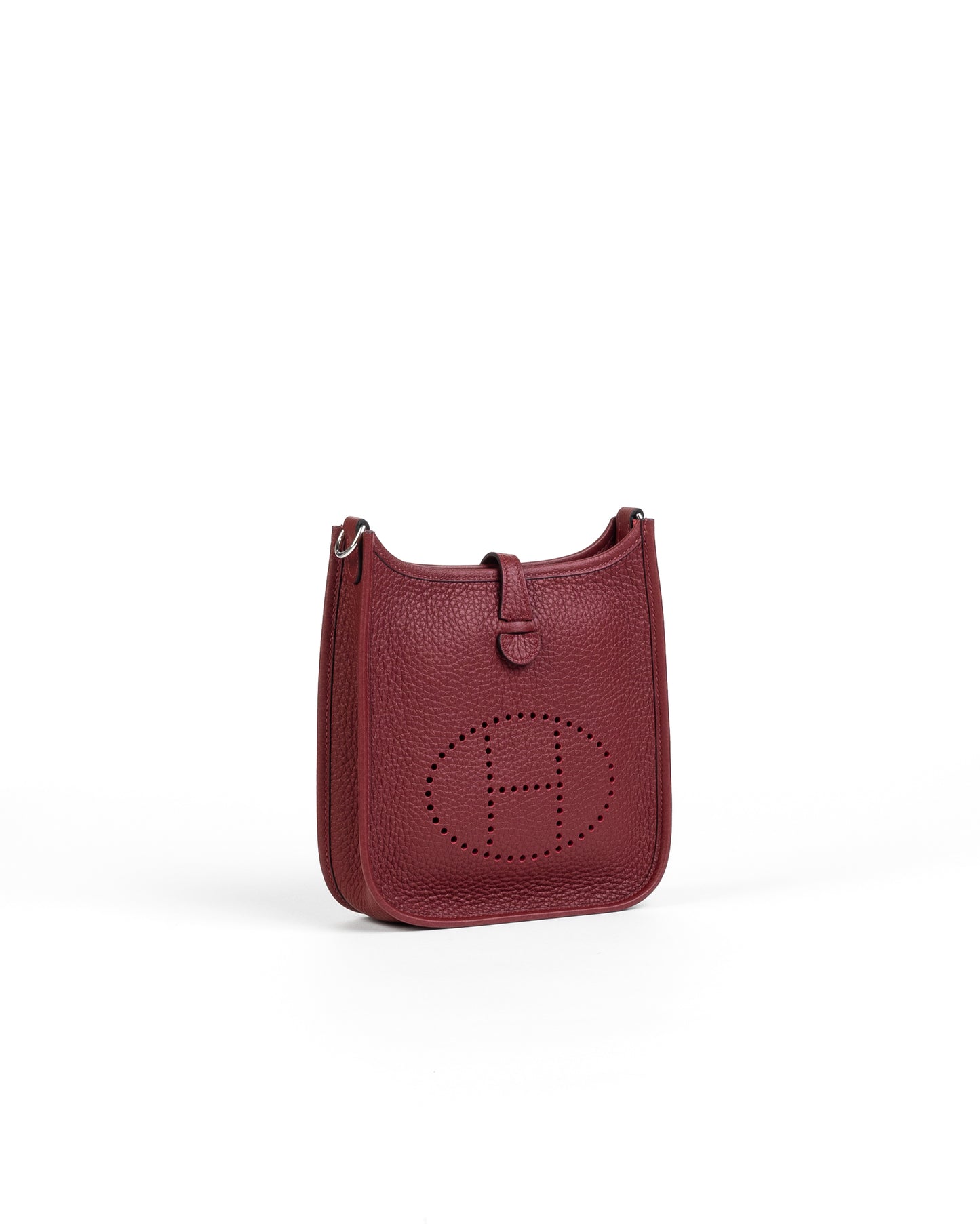 Mini Evelyne Rouge H in Taurillon Clemence leather with Palladium Hardware