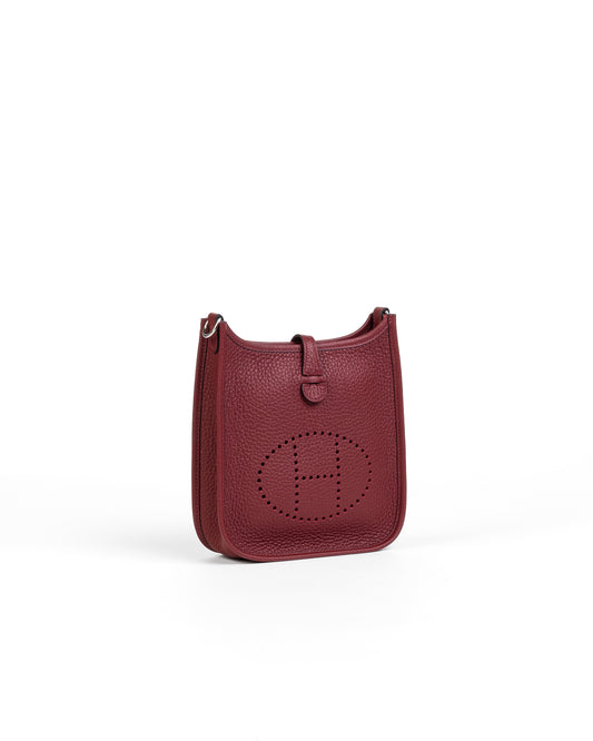 Mini Evelyne Rouge H in Taurillon Clemence leather with Palladium Hardware