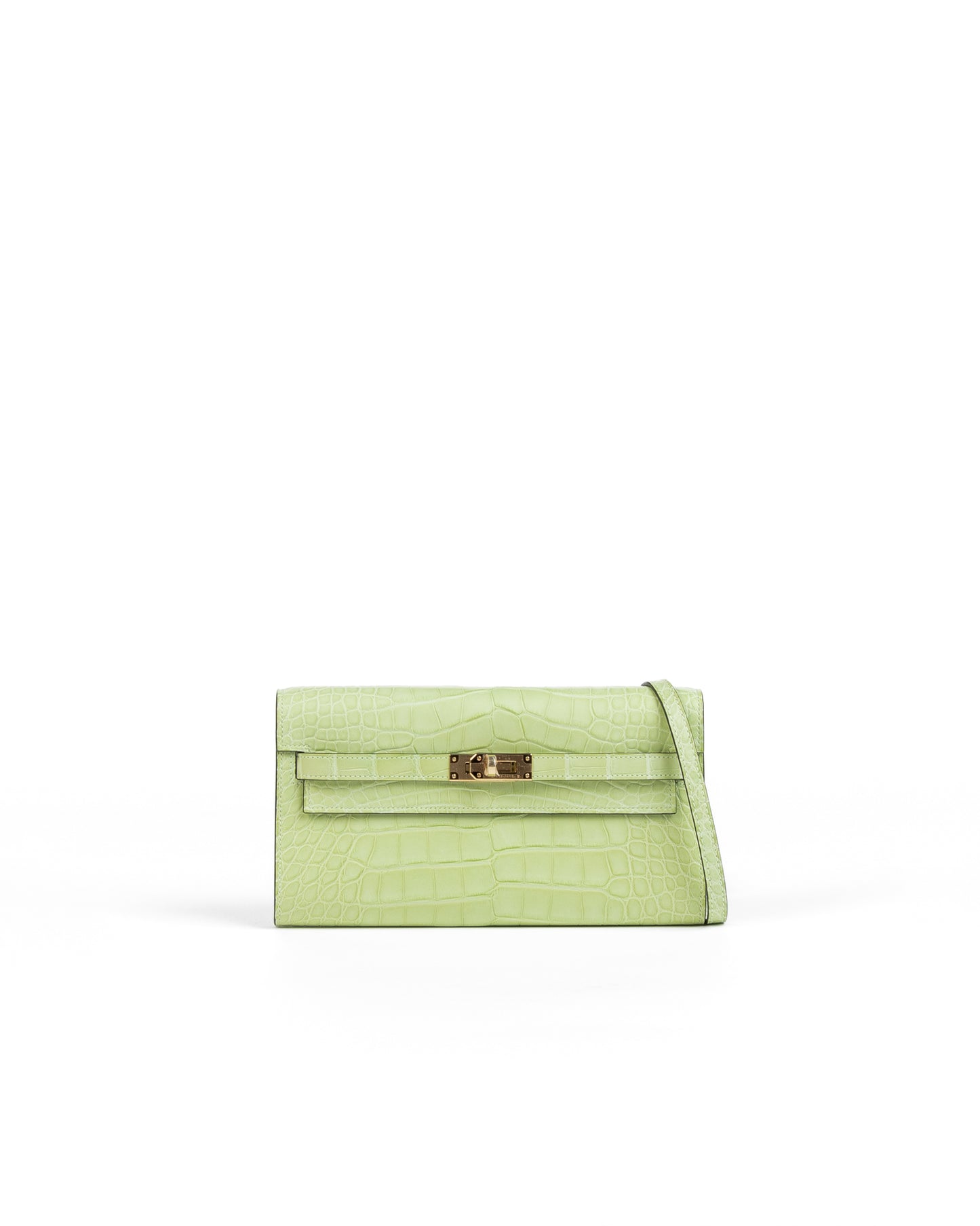 Kelly To Go Jaune Bourgeon in Matte Alligator with Gold Hardware