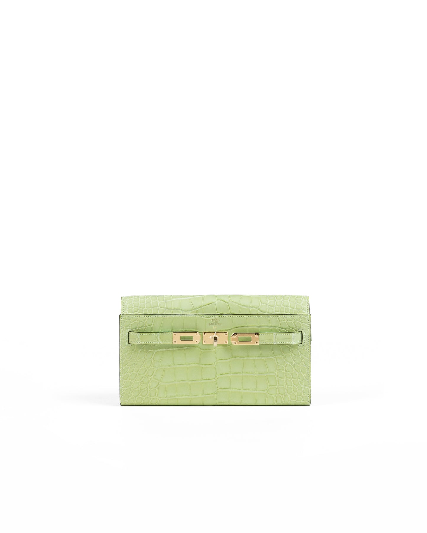 Kelly To Go Jaune Bourgeon in Matte Alligator with Gold Hardware