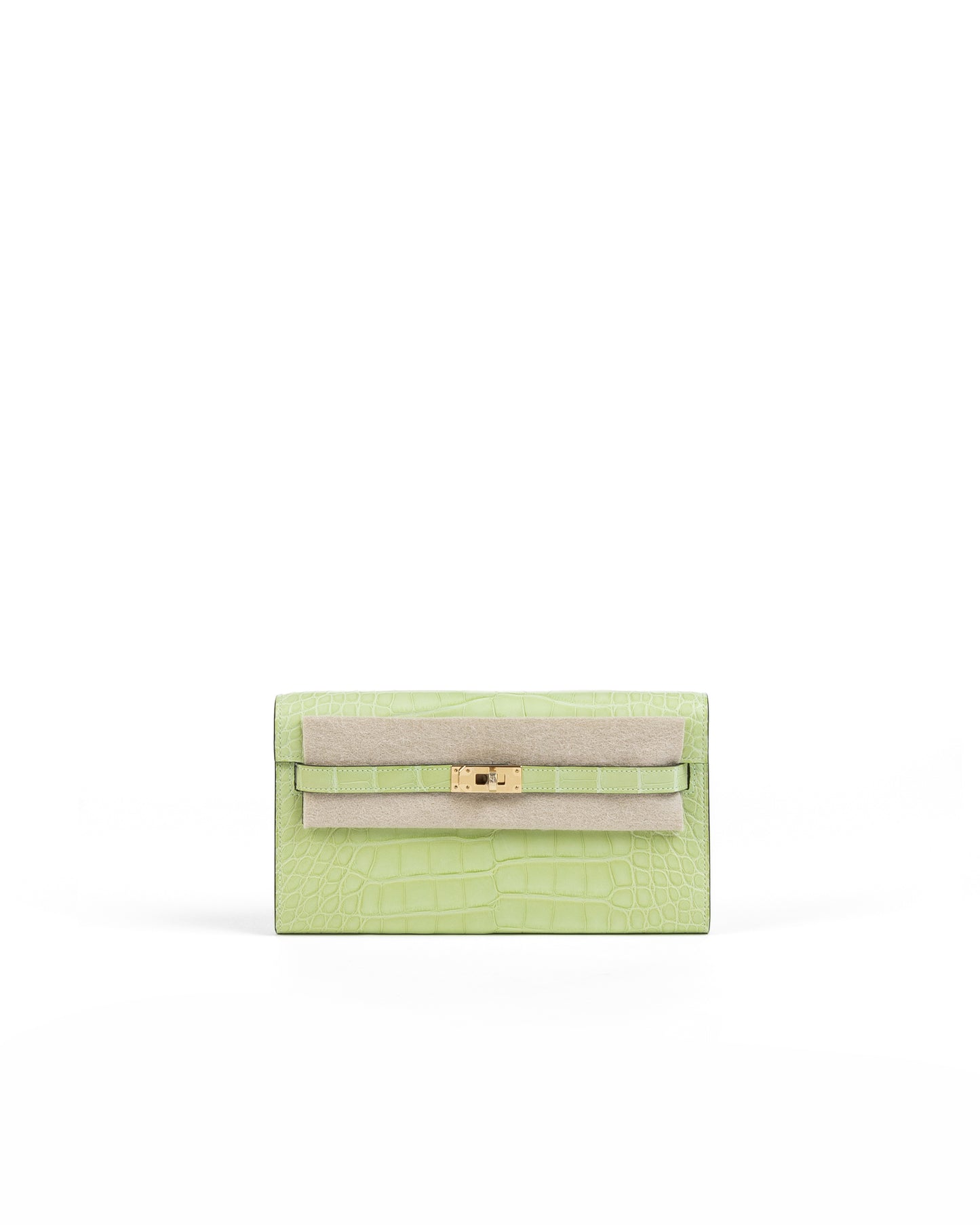 Kelly To Go Jaune Bourgeon in Matte Alligator with Gold Hardware