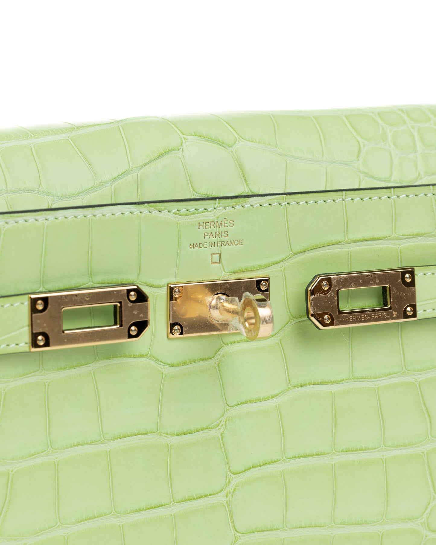 Kelly To Go Jaune Bourgeon in Matte Alligator with Gold Hardware