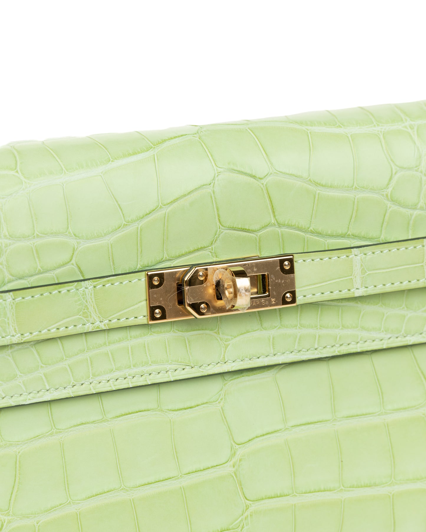 Kelly To Go Jaune Bourgeon in Matte Alligator with Gold Hardware