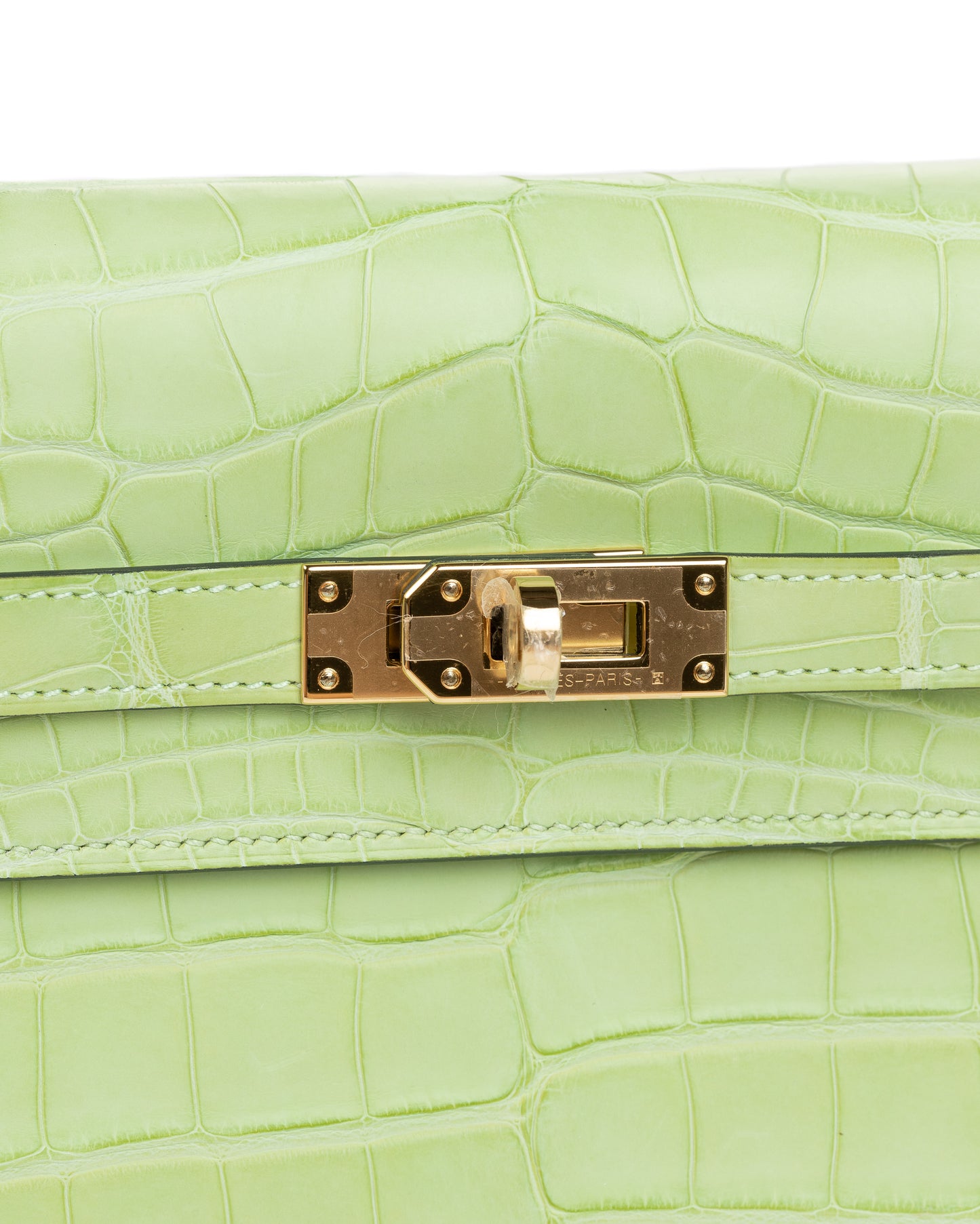 Kelly To Go Jaune Bourgeon in Matte Alligator with Gold Hardware