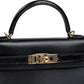 Kelly 20cm Sellier Black Madame Veau Lizard Touch Gold Hardware