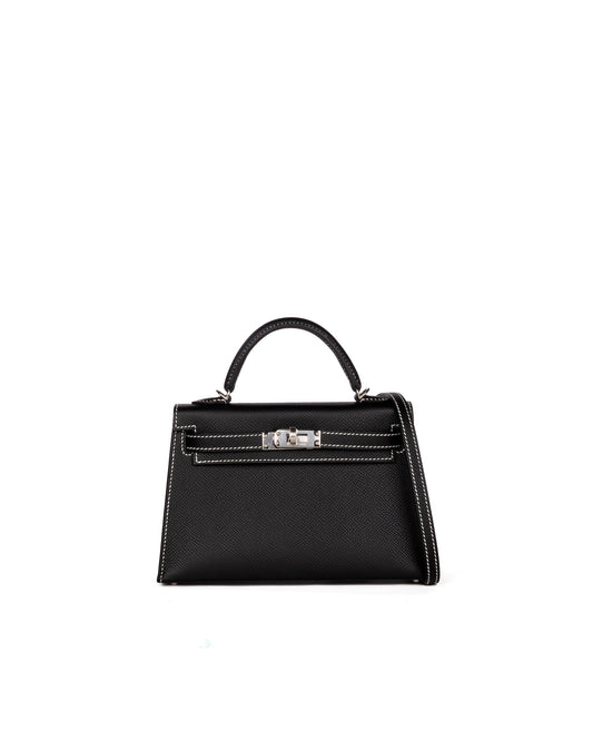 Kelly 20 HSS Black/Nata Epsom Leather with Palladium Hardware
