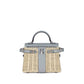 Kelly 20 Bleu Glacier in Swift and Naturel Osier Wicker Leather with Palladium Hardware