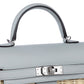 Kelly 20 Bleu Glacier in Swift and Naturel Osier Wicker Leather with Palladium Hardware