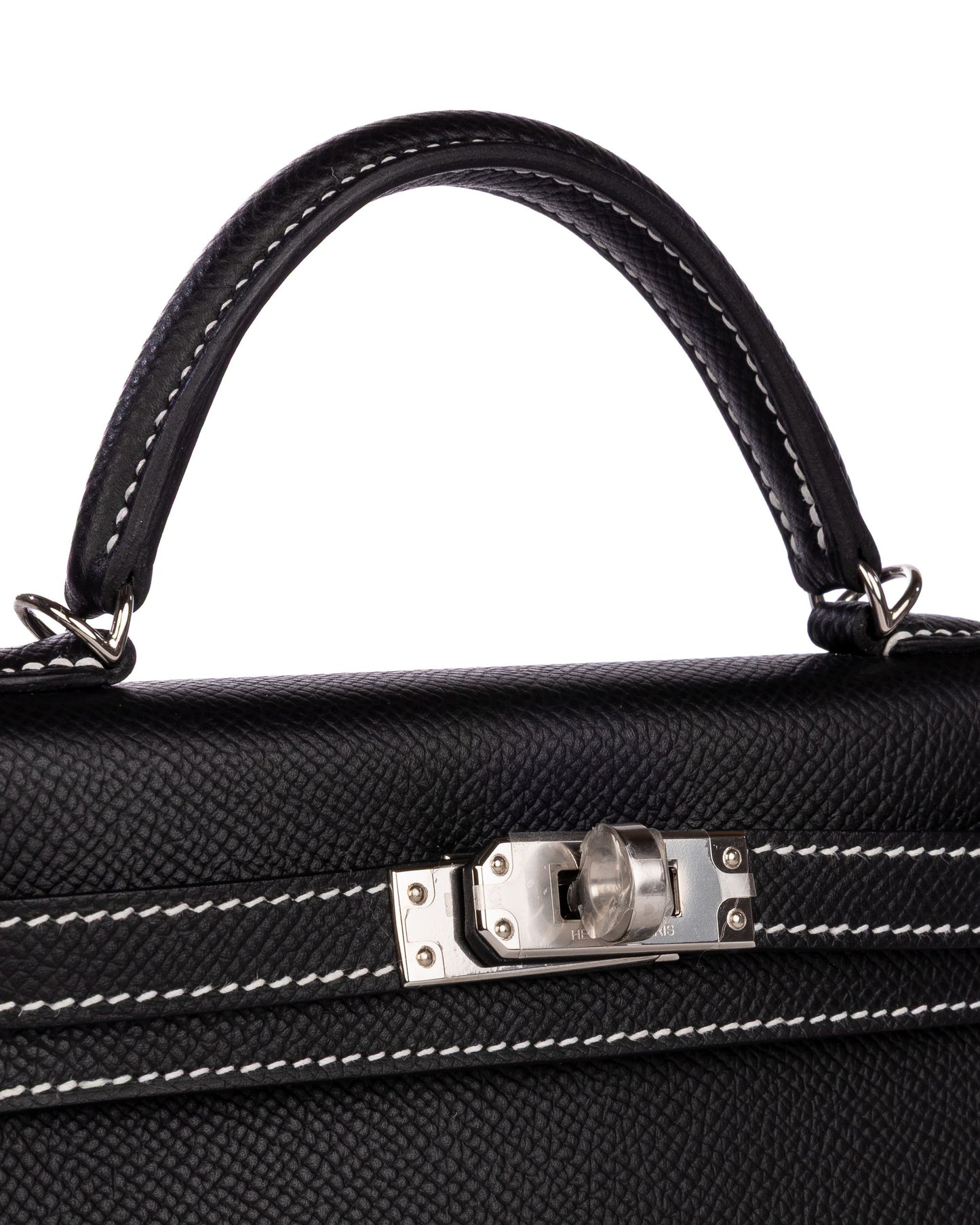 Kelly 20 HSS Black/Nata Epsom Leather with Palladium Hardware