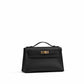 Kelly Pochette Black in Swift Leather with Gold Hardware