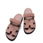Chypre Sandal in Nude Suede Femme