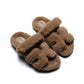 Chypre Sandal in Beige Argile in Shearling Femme