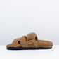 Chypre Sandal in Beige Argile in Shearling Femme