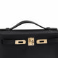 Kelly Pochette Black in Swift Leather with Gold Hardware