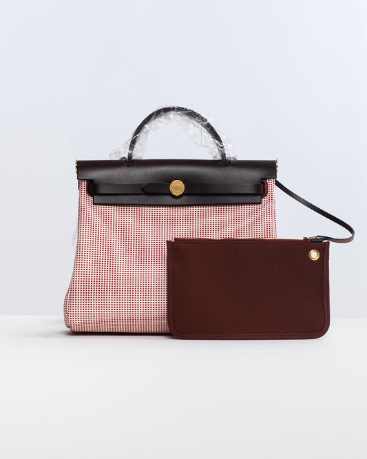Herbag 31 Toile / Vache Hunter Écru / Rouge / White / Framboise Cross Viking with Gold Hardware