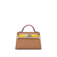 Hermès Kelly 20 Sellier Tri-Color Chai/Mauve Sylvestre/Lime in Epsom Leather with Palladium Hardware