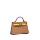 Hermès Kelly 20 Sellier Tri-Color Chai/Mauve Sylvestre/Lime in Epsom Leather with Palladium Hardware