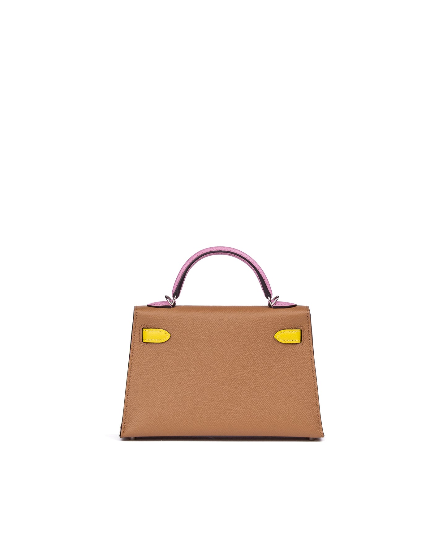 Hermès Kelly 20 Sellier Tri-Color Chai/Mauve Sylvestre/Lime in Epsom Leather with Palladium Hardware