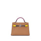 Hermès Kelly 20 Sellier Tri-Color Chai/Mauve Sylvestre/Lime in Epsom Leather with Palladium Hardware