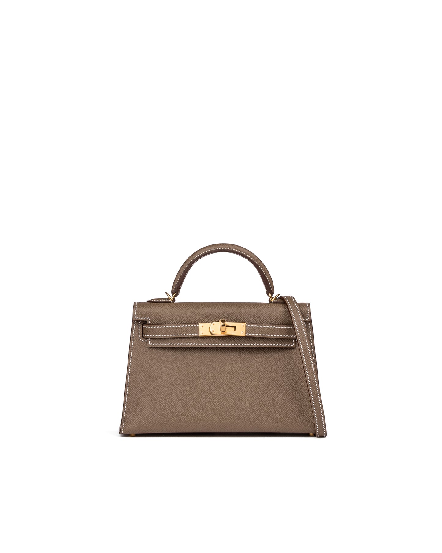 Hermès Kelly 20 Sellier Etoupe in Epsom Leather with Gold Hardware