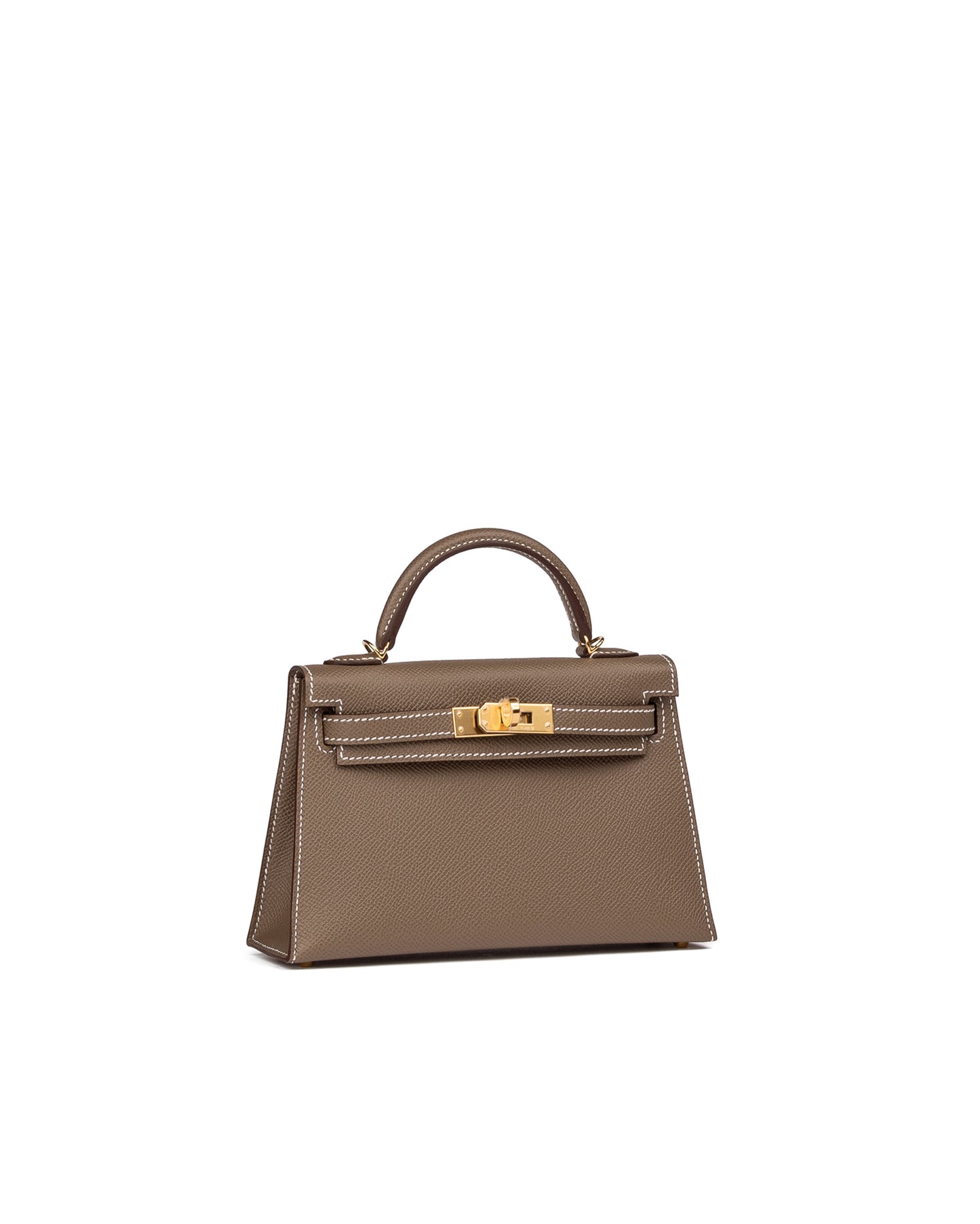 Hermès Kelly 20 Sellier Etoupe in Epsom Leather with Gold Hardware