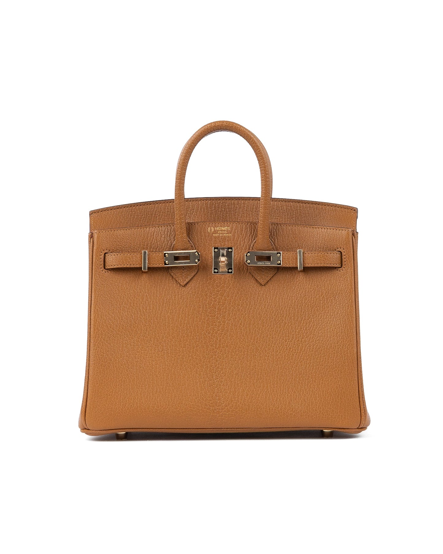 Birkin 25 HSS Caramel with Rose Mexico Interior in Chèvre Leather with Light Gold Hardware