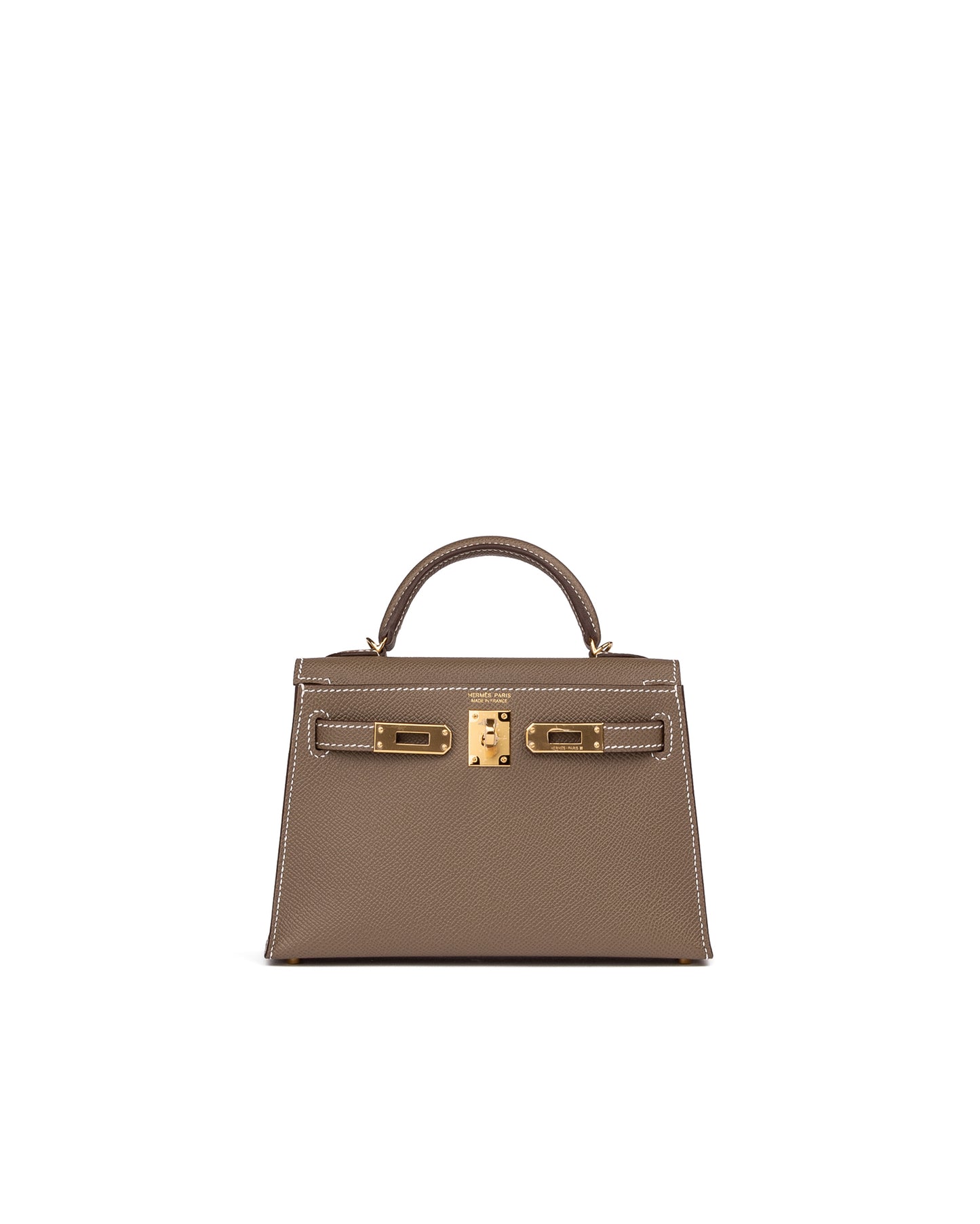Hermès Kelly 20 Sellier Etoupe in Epsom Leather with Gold Hardware