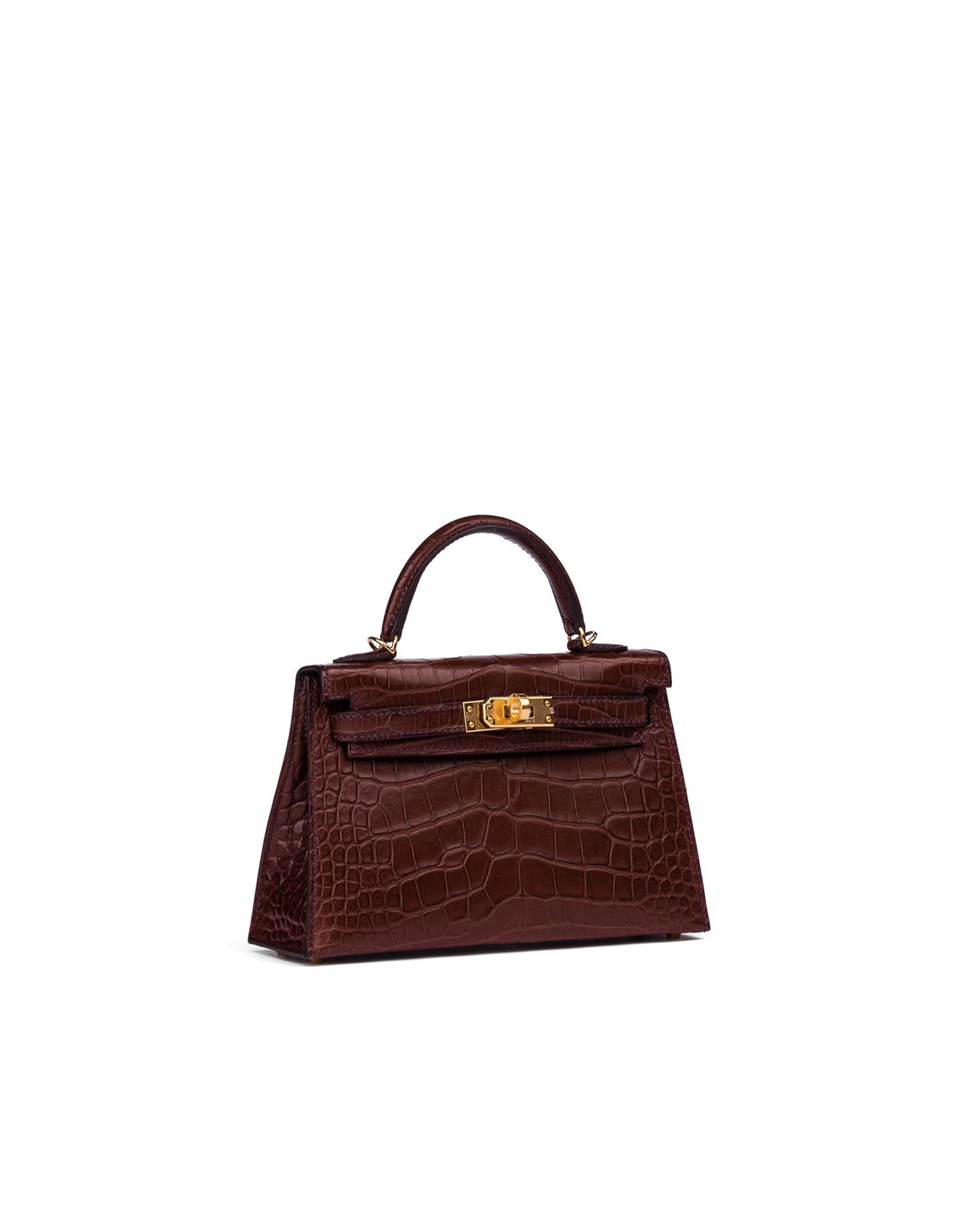 Hermès Kelly 20 Sellier Havane Matte Alligator Leather with Gold Hardware