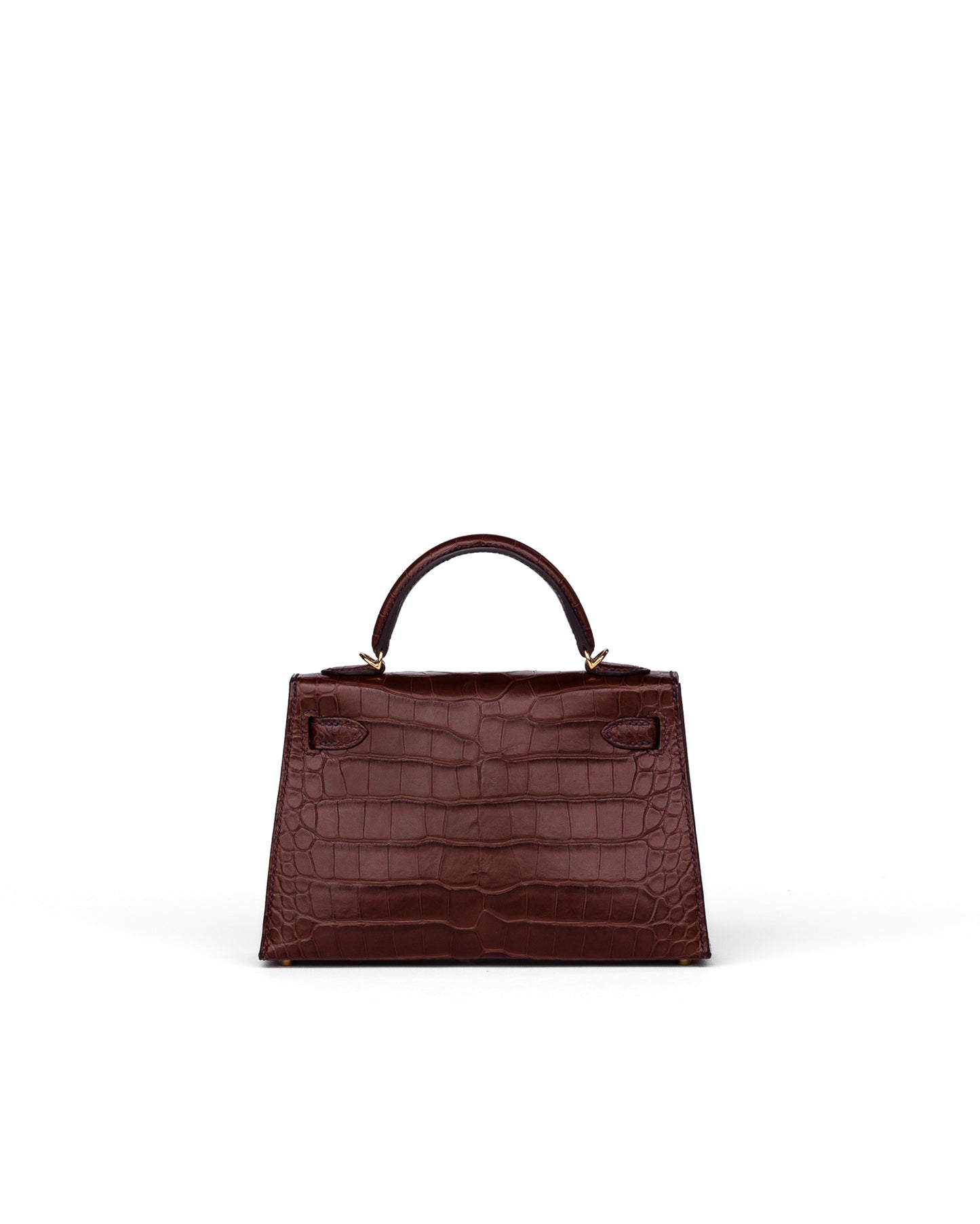 Hermès Kelly 20 Sellier Havane Matte Alligator Leather with Gold Hardware