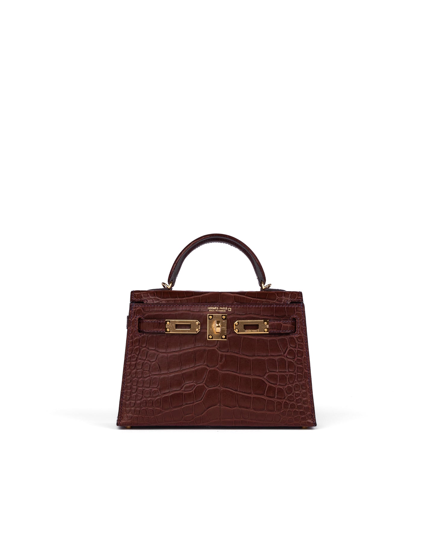 Hermès Kelly 20 Sellier Havane Matte Alligator Leather with Gold Hardware