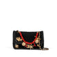 Chanel Small Flap Bag in Black Mesh with Gold-Tone Metal Charms