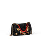 Chanel Small Flap Bag in Black Mesh with Gold-Tone Metal Charms