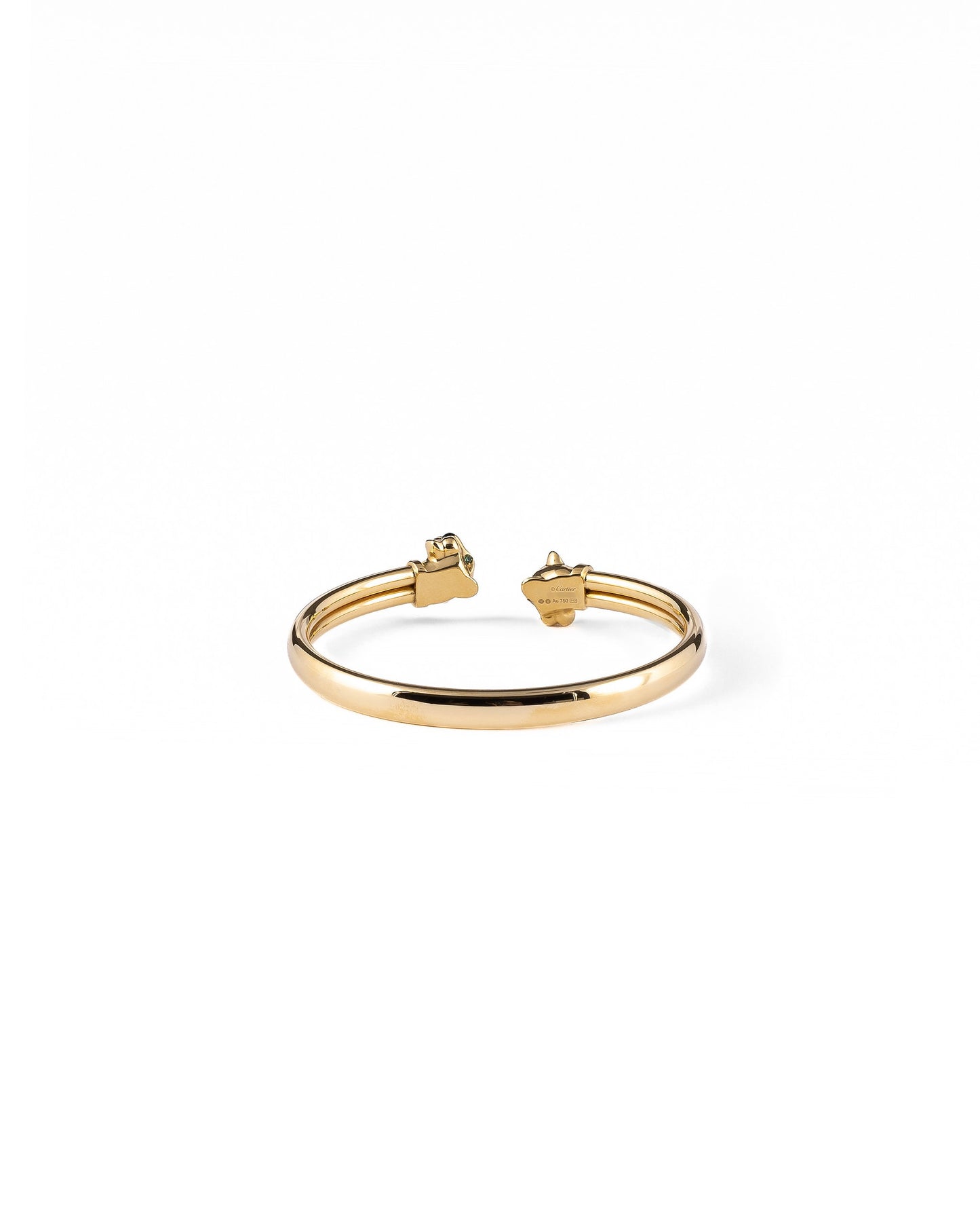 Cartier Panthère de Cartier Tsavorite Garnet & Onyx 18K Yellow Gold Open Cuff Bracelet (Size 17)