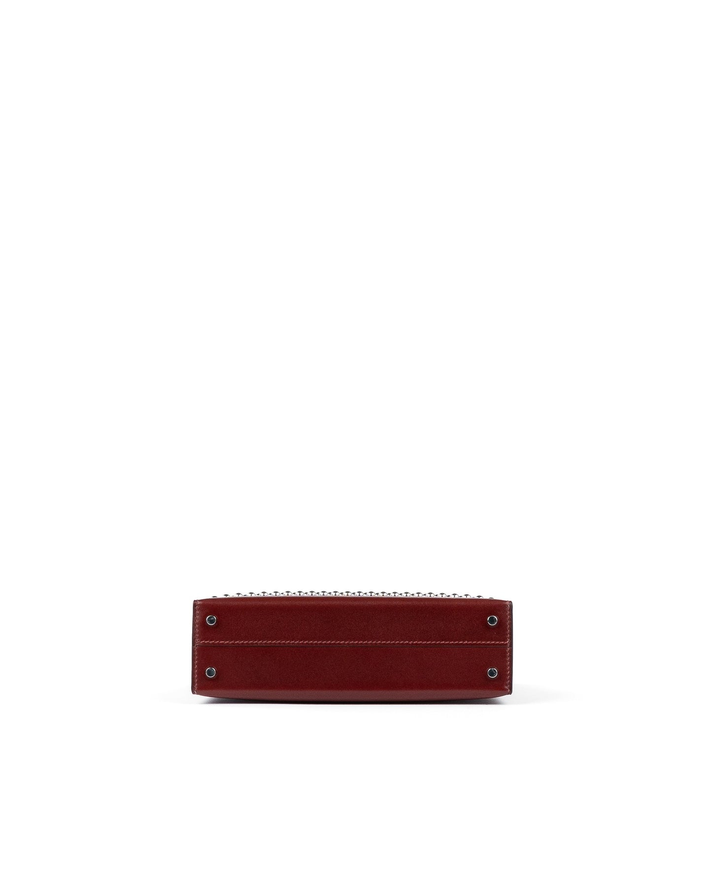 Kelly 20 Clouté in Rouge H Box Leather with Palladium Hardware